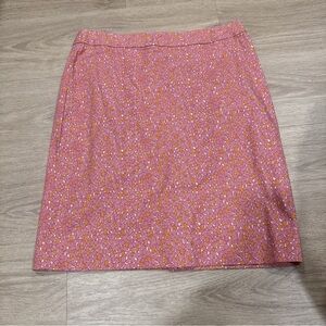 Talbots Pink and Orange Patterned Pencil Skirt